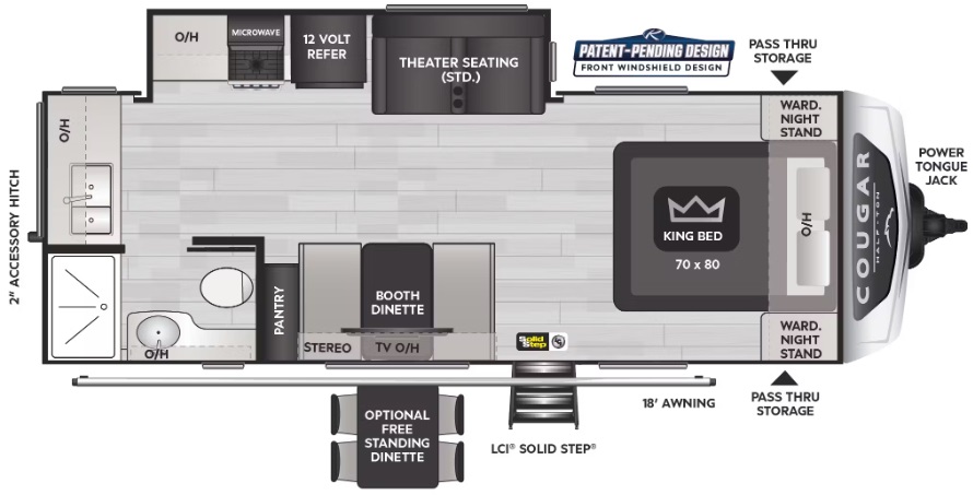 2024 KEYSTONE COUGAR 1/2 TON 22MLSWE, , floor-plans-day image number 0